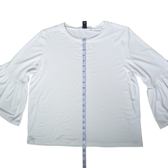 Streetwear Society Soft Stretchy White Long  Sleeve Top, Flared Sleeves Women S - Picture 5 of 9